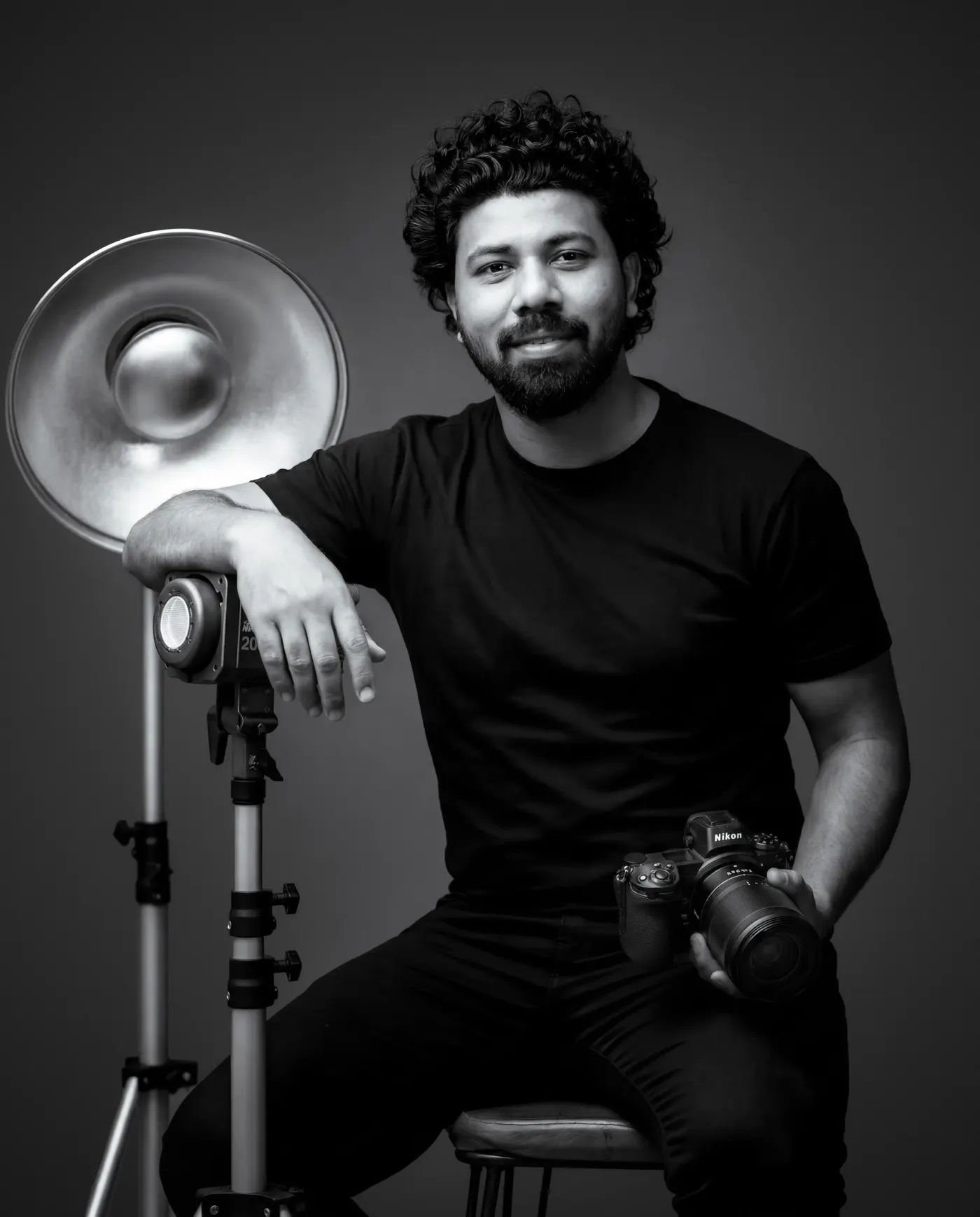 Rahul Chanda, commercial product photographer from Dehradun, in his studio